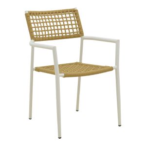 CASTAL CHAIR, STEEL IN WHITE - PE ROPE IN NATURAL COLOR 53X59X84CM