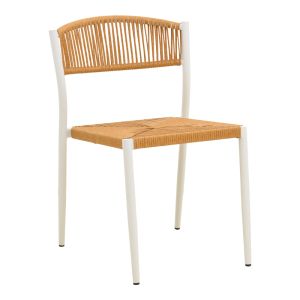 CHAIR CURA, ALUMINUM IN WHITE - RATTAN IN NATURAL SHADE 53X59X78 CM