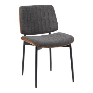 KATHY CHAIR IN WALNUT WOOD WITH GREY FABRIC 51X58X81CM