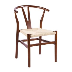 Lima-w chair, walnut wood, natural paper rope seat