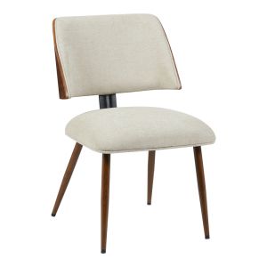 CHAIR UBANE BEIGE PLUSH FABRIC-WALNUT METAL LEGS 53X62.5X85CM