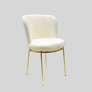 Boucle chair white-gold 59x55x83cm