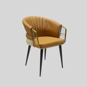 Faux leather chair, ivory color 56.5x54x47x79cm