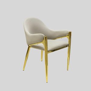 Faux leather chair, ivory color 59x56x46x80cm