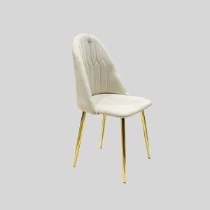 Chair, ivory - golden, 42x42x85cm