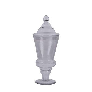Glass jar for sweets, transparent 17x17x30.6 cm