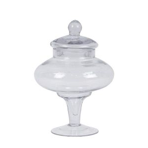 Glass jar for sweets, transparent 28x28x28.5 cm