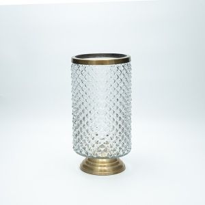 Glass vase gold 26.5x13.5cm