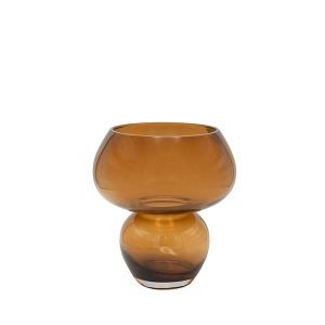 Glass vase brown 24x24x26cm