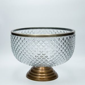 Glass bowl gold 22x28cm