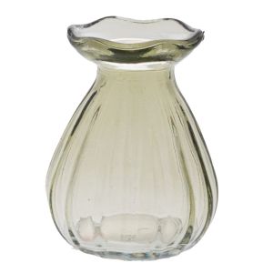 GLASS GRAY VASE 6.7X8.7 CM.