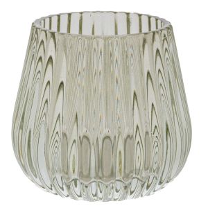 GLASS GRAY SMALL VASE 8.1X7.4CM.