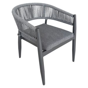 Dining chair Liston Hm6646.01 aluminum-olefin fabric-rope-color charcoal 58x63x78cm
