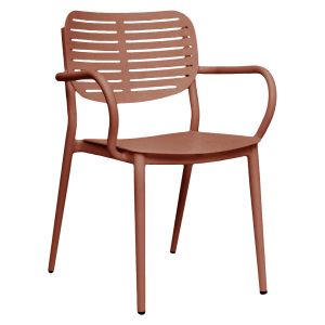 Dining chair Hilliard Hm6644.08 aluminum in terracotta color 56x58x80cm.