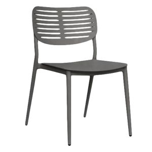 Dining chair Hilliard Hm6645.01 made of aluminum in gray color 44.5x58x80hcm