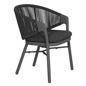 Dining chair Xantion Hm6472.01 gray aluminum-rope-olefin cushion 59x60x78cm.