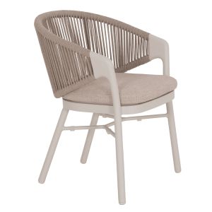 Dining chair Xantion Hm6472.02 white aluminum-olefin cushion in light gray 59x60x78hcm.
