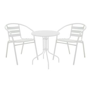 ТРАПЕЗНА МАСА VERGO-TADE, БЯЛА МЕТАЛНА, 60X70 СМ