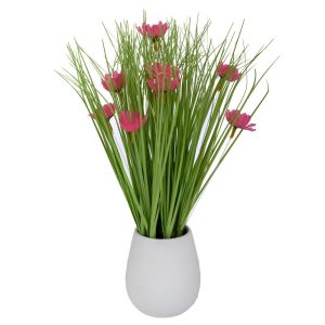 GRASS IN PINK CERAMIC POT 10X9X31 CM