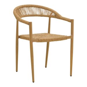 RAYANA STACKABLE ARMCHAIR, ALUMINUM - POLISHED IN NATURAL COLOR 56X61.5X77.5CM