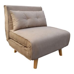 ФОТЬОЙЛ-ЛЕГЛО JOSUANE I, БЕЖОВ ПЛАТ И КРАК ОТ ЕСТЕСТВЕНО ДЪРВО, 77X80X81СМ