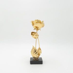 Polyresin flowers gold - black 8.5x8.5x26cm