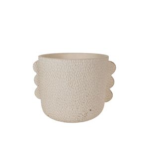 Циментова саксия с цикладитен крем релеф Zagre - 22x18x16.5 см 8/8 кутия