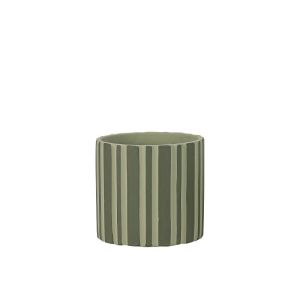 Циментова саксия, зелена, кръгла Φ14x13см - 1/12kib