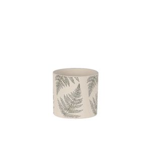 Циментова саксия, кремаво-зелена, кръгли листа от папрат Φ13.5x12.5см - 1/24 кутия