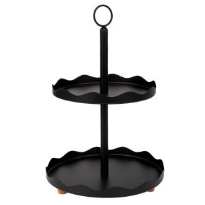 ЧЕРЕН МЕТАЛЕН ДВУЕТАЖЕН ПОДНОС D28X42CM