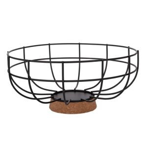 BLACK METAL BASKET WITH FELT BASE, 30X13 CM