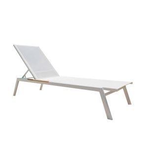 Emily chaise longue, aluminum, painted white, textile white