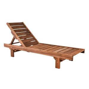Lugano pine chaise lounge, walnut color