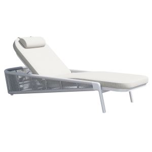 Chaise longue Xantion Hm6475.02 ivory color, aluminum-beige-olefin fabric 75x210x92cm.
