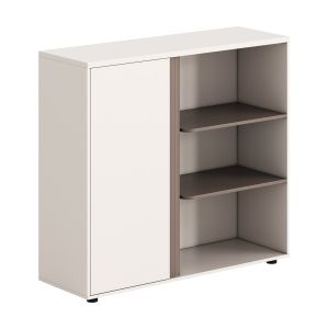 Шкаф/библиотека Newline Hm18282 меламин в бяло и светло кафяво 120x40x110всм.