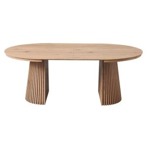 Трапезна маса Rim-ii - разтегателна ротонда, мдф, естествен цвят