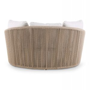 Кушетка серия Lorien Sm6413.01 алуминий цвят слонова кост - бежово с въжета и възглавници 163x158.5x82h