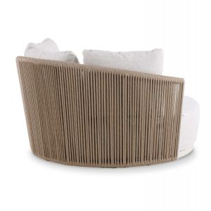 Кушетка серия Lorien Sm6413.01 алуминий цвят слонова кост - бежово с въжета и възглавници 163x158.5x82h