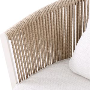 Кушетка серия Lorien Sm6413.01 алуминий цвят слонова кост - бежово с въжета и възглавници 163x158.5x82h