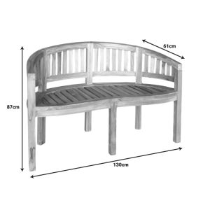 2-местен диван Coren тиково дърво масив 130x61x87см