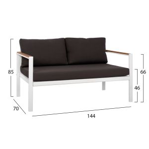 2-seater sofa aluminum Hm5523.01 with cushions