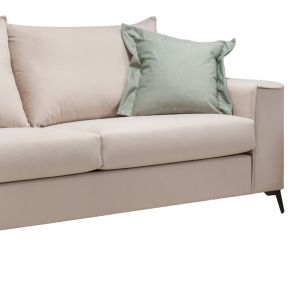 3-местен диван Verona кремава дамаска с ментови възглавници 225x93x100см