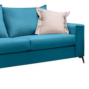 3-местен диван Verona петрол дамаска с бежови възглавници 225x93x100см