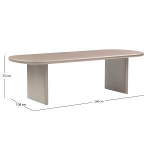 Absolution oval dining table Sm6464.02 beige aluminum 260x108x75cm