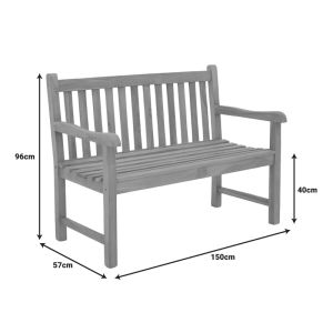 Bench Nat Teak Wood In Natural Color 120x57x96cm