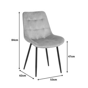Berne стол кадифе в антрацитен цвят 53x62x84см