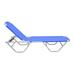 Dessie aluminum sun lounger textile blue 56x188x30cm
