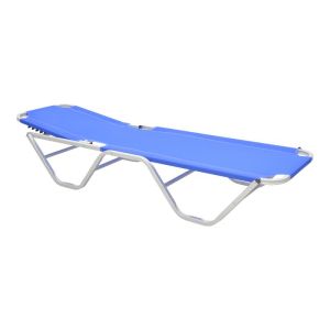 Dessie aluminum sun lounger textile blue 56x188x30cm
