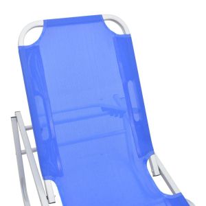 Dessie aluminum sun lounger textile blue 56x188x30cm