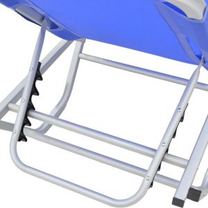 Dessie aluminum sun lounger textile blue 56x188x30cm